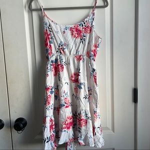white floral tiered summer dress
